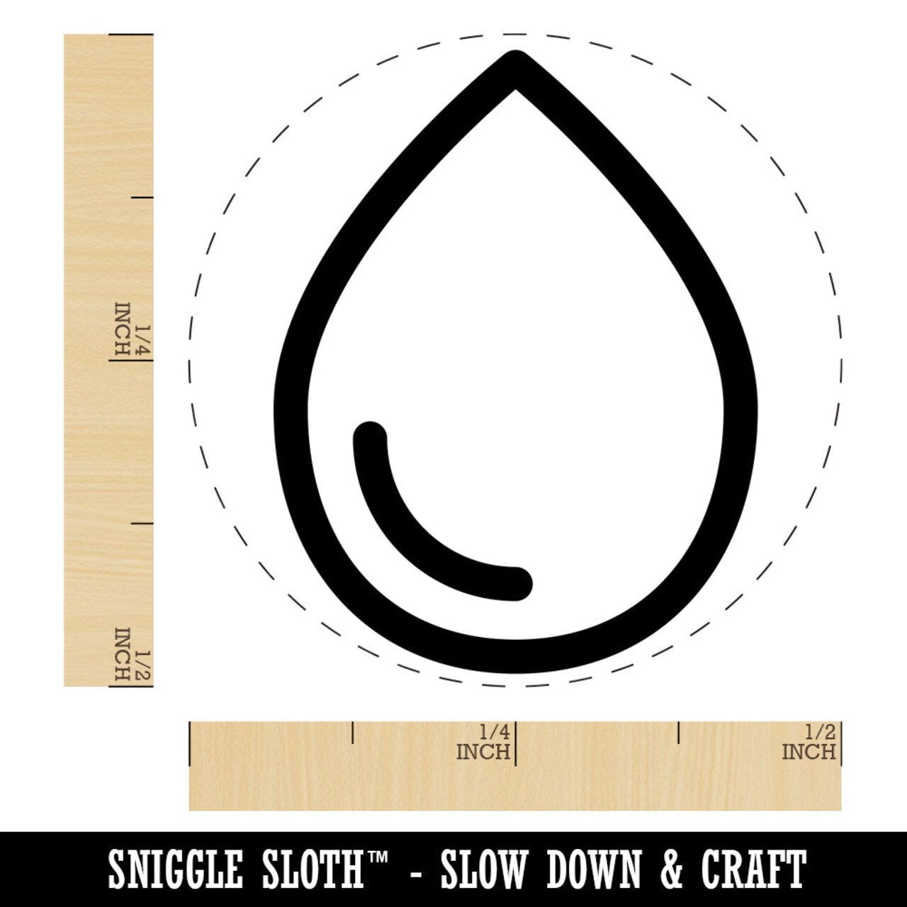 Water Drop Icon Outline Self-Inking Rubber Stamp for Stamping Crafting Planners